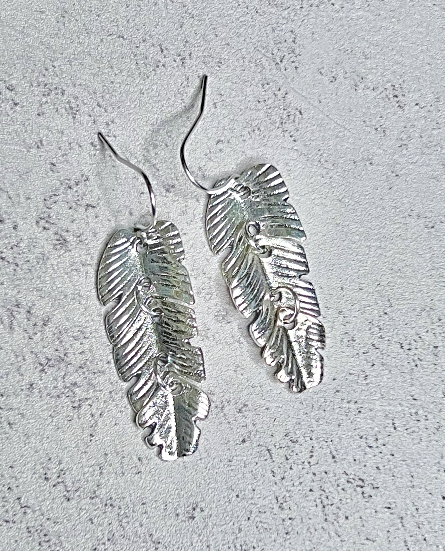 Feather Silver Earrings