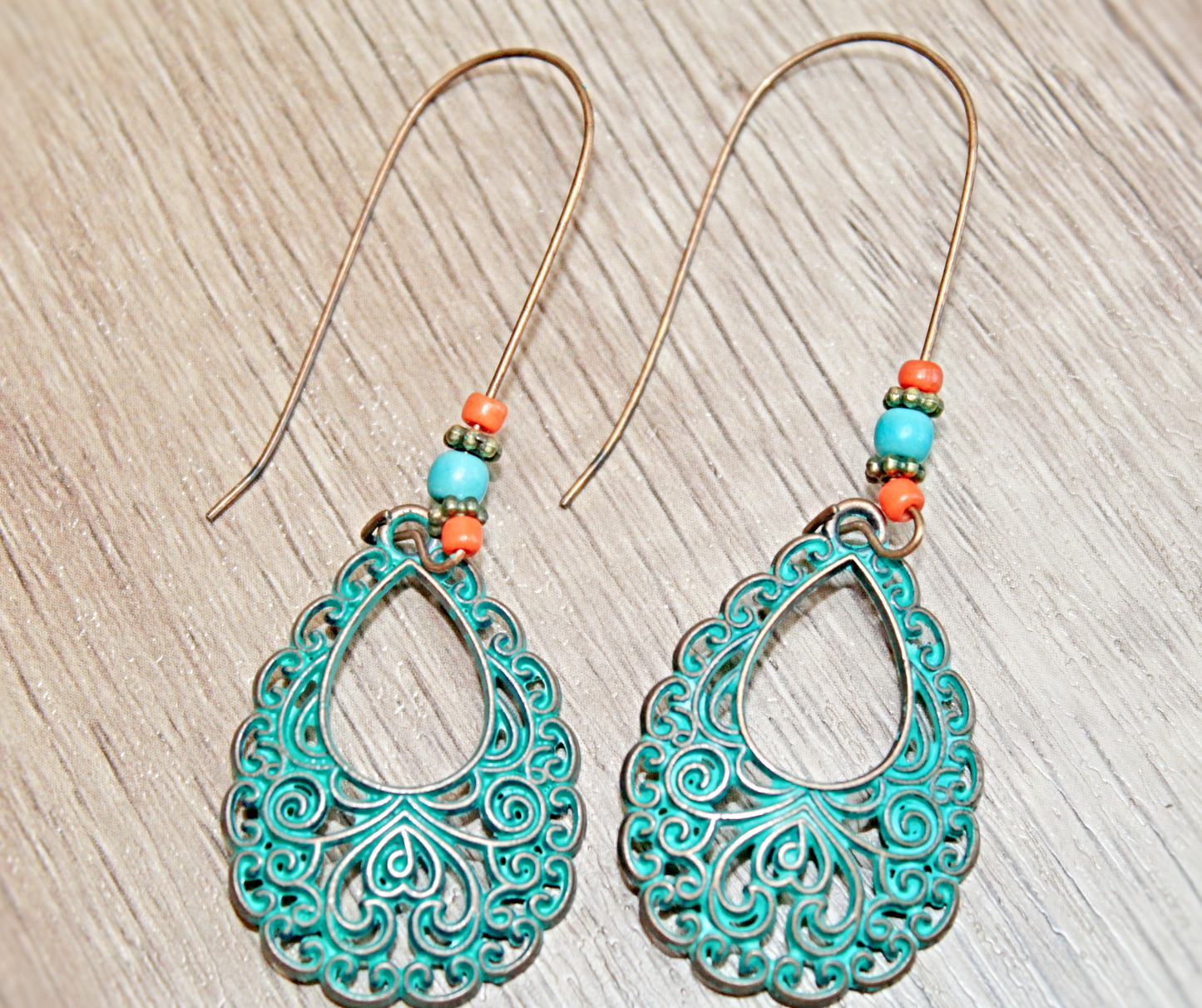 Patina Inspired Teardrop Earrings