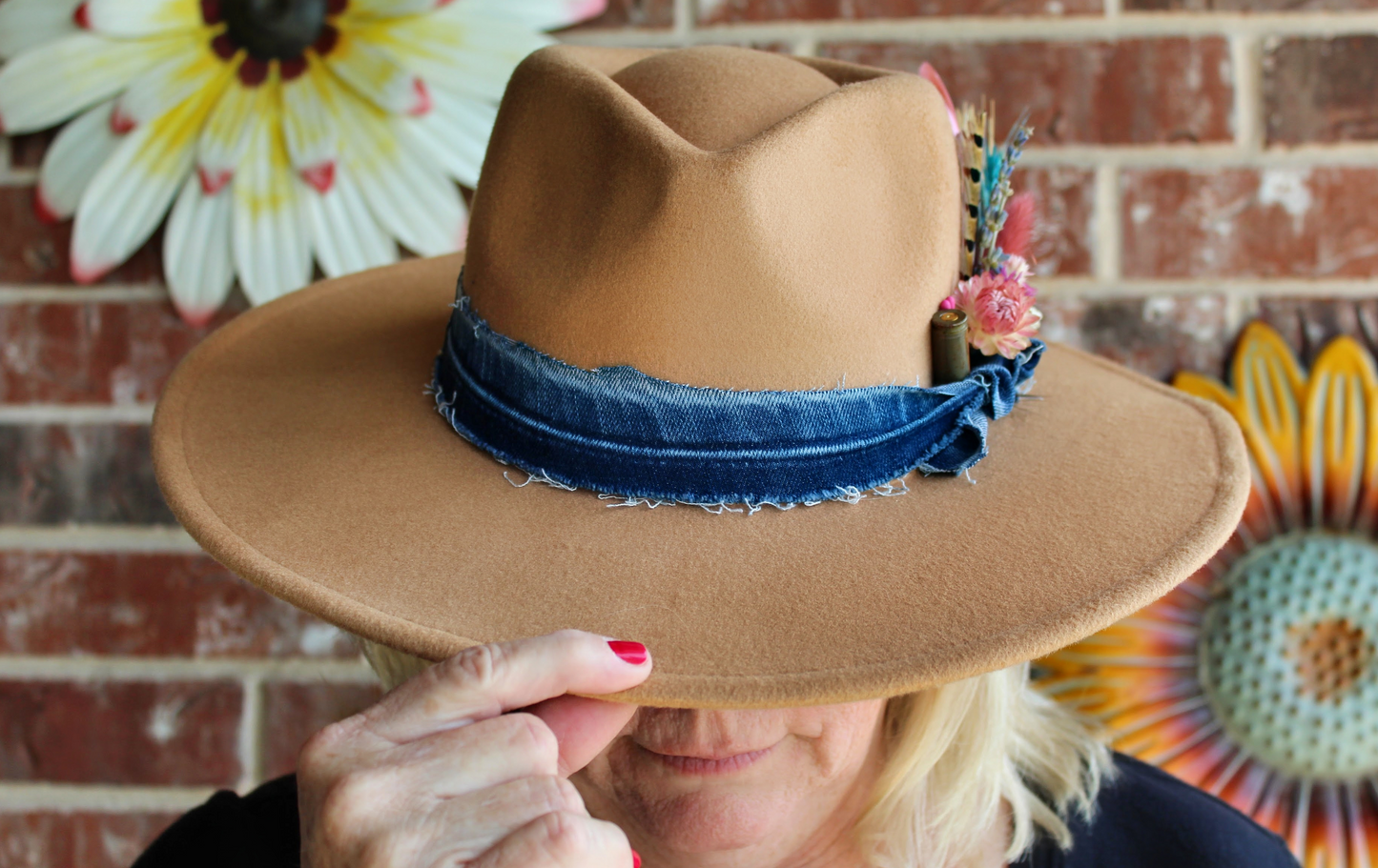 Southern Garden Custom Designed Vegan Felt Tan Hat