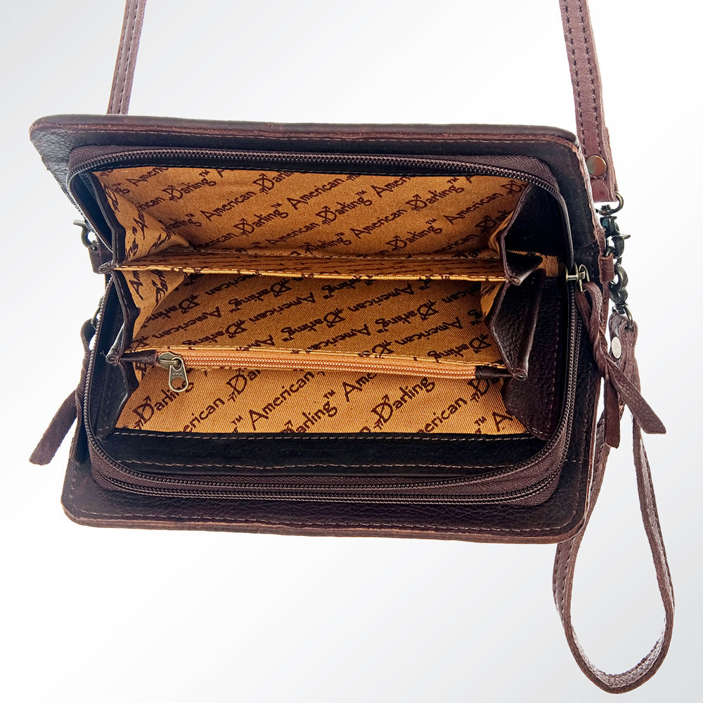 American Darling Women's Red and Turquoise Wool Blanket Crossbody Wallet