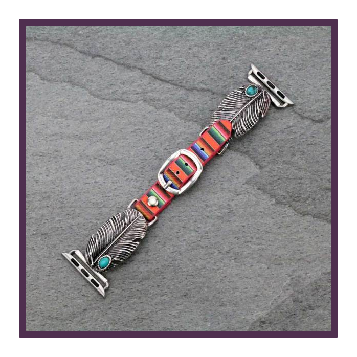 Western Feather with Stone Watch Band