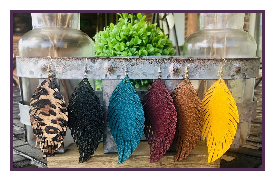 Feather Leather Earrings