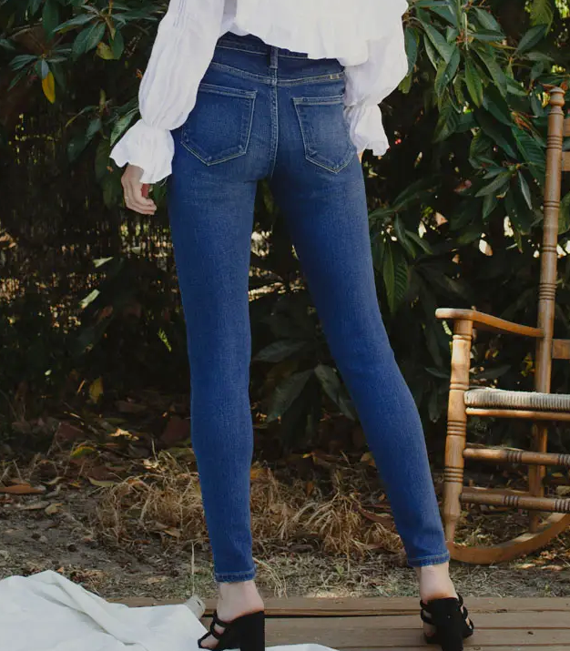 Kan Can High Rise Super Skinny Button Down Jean