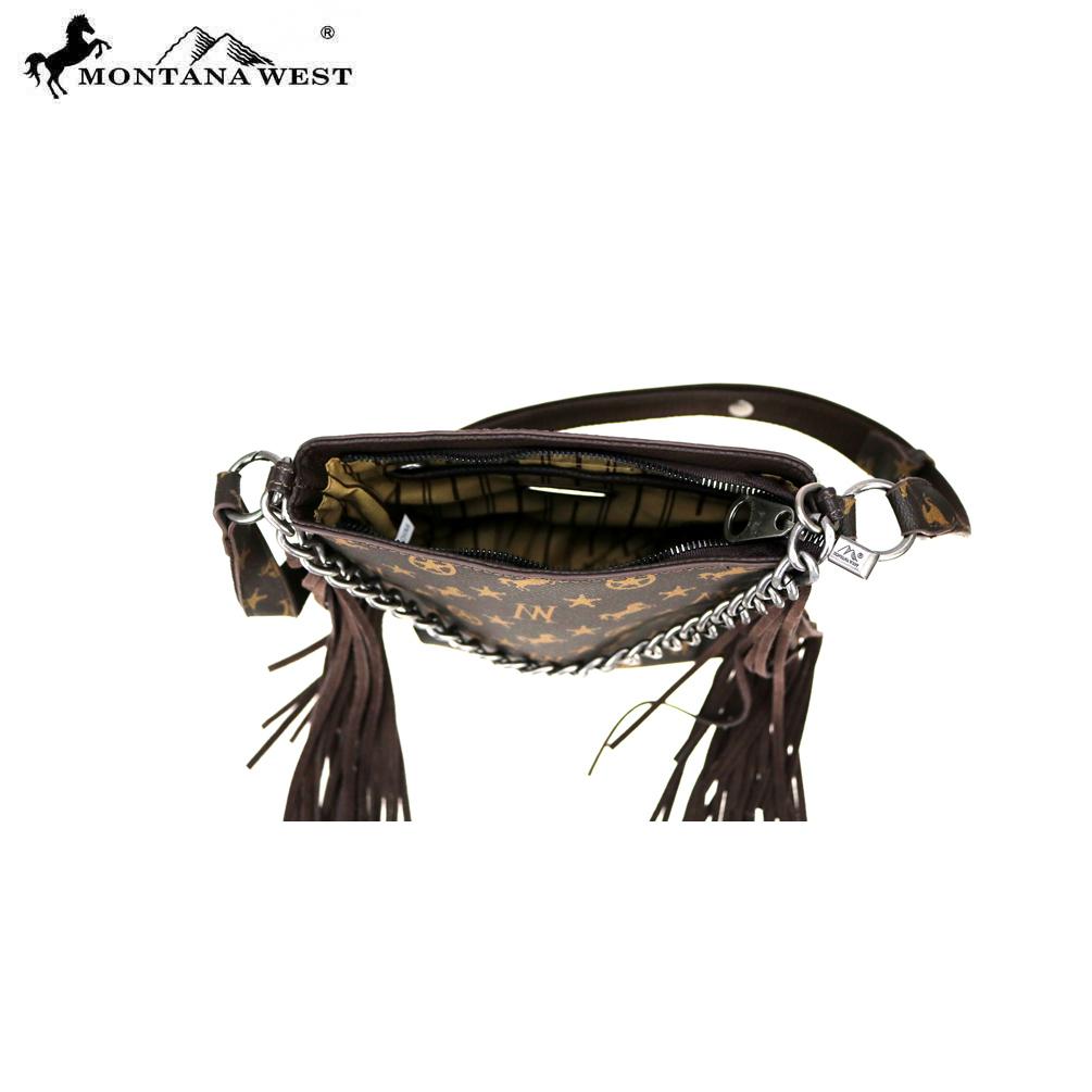 Montana West Signature Monogram Hair Calf Collection Hobo/Crossbody