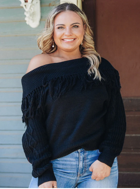 Off the shoulder fringe top 2025