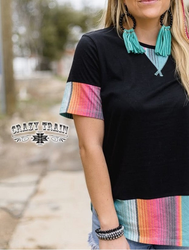 Seneca Stripes Serape and Black Top