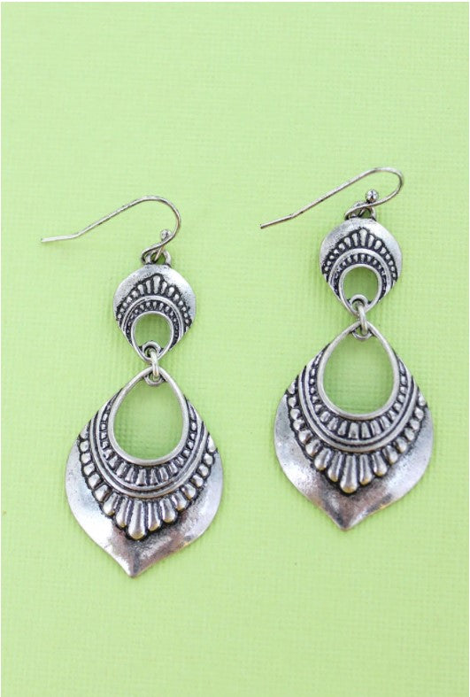 Santa Clara Burnished Silvertone Earrings