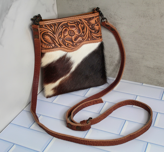American Darling Small Cowhide and Leather Crossbody - No Fringe