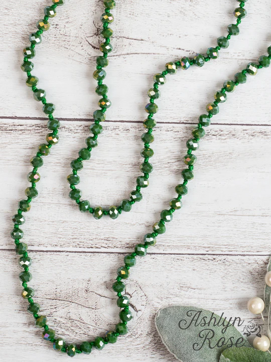 The Essential 60" Double Wrap Beaded Necklace - Green