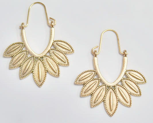 Gold Metal Tassel Earrings