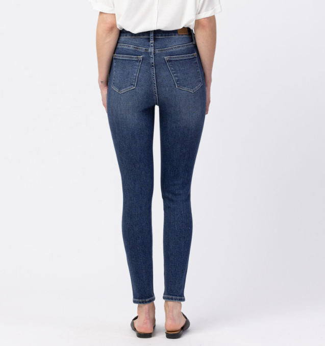 Judy Blue High Rise Front Yoke Skinny Dark Wash Jeans