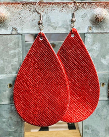 Teardrop Leather Earrings