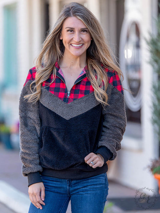 Tell Me Everything Pullover Wubby - Buffalo Plaid