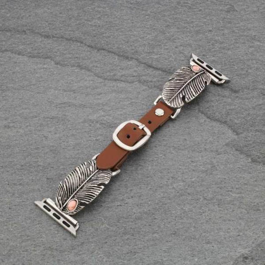 Western Feather with Stone Watch Band
